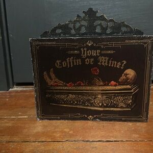 Your Coffin or Mine? Wooden tabletop décor
